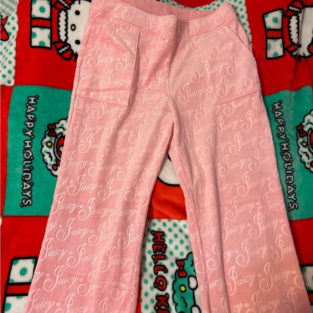 Juicy By Juicy Couture Womens Embossed Velour Straight Leg Pant medium Flamingo